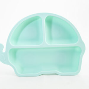 Plato Silicona  Ventosa Divisiones Bebe Infantil Sopapa Tortuga Menta