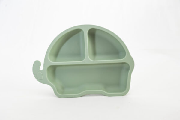 Plato Silicona  Ventosa Divisiones Bebe Infantil Sopapa Tortuga Verde Militar