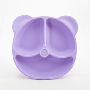 Plato Silicona  Ventosa Divisiones Bebe Infantil Sopapa Osito Violeta