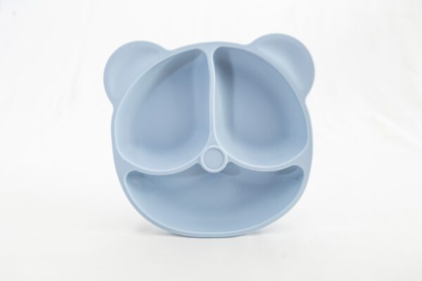 Plato Silicona  Ventosa Divisiones Bebe Infantil Sopapa Osito Azul
