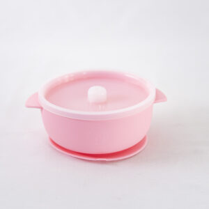 Bowl Silicona Con Tapa Bebé Alimentación Pink