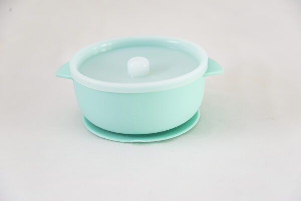 Bowl Silicona Con Tapa Bebé Alimentación Mint