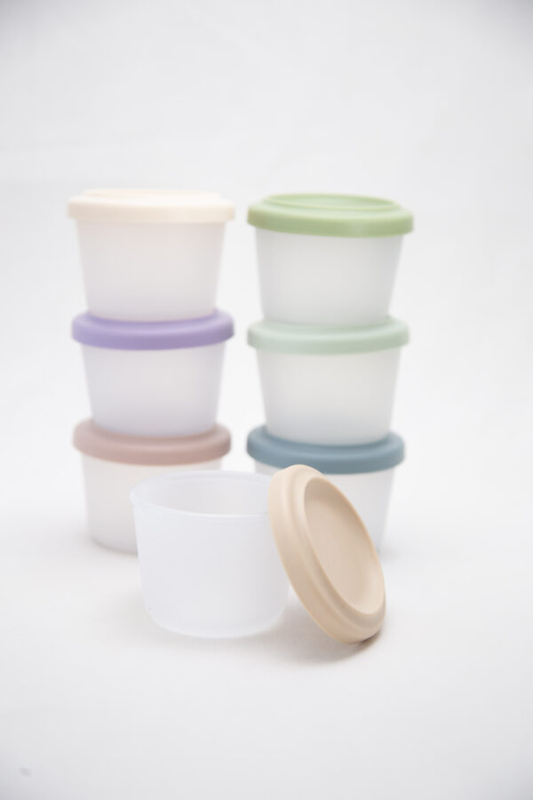 Tupper Redondo Alimentación Bebes Silicona Crema