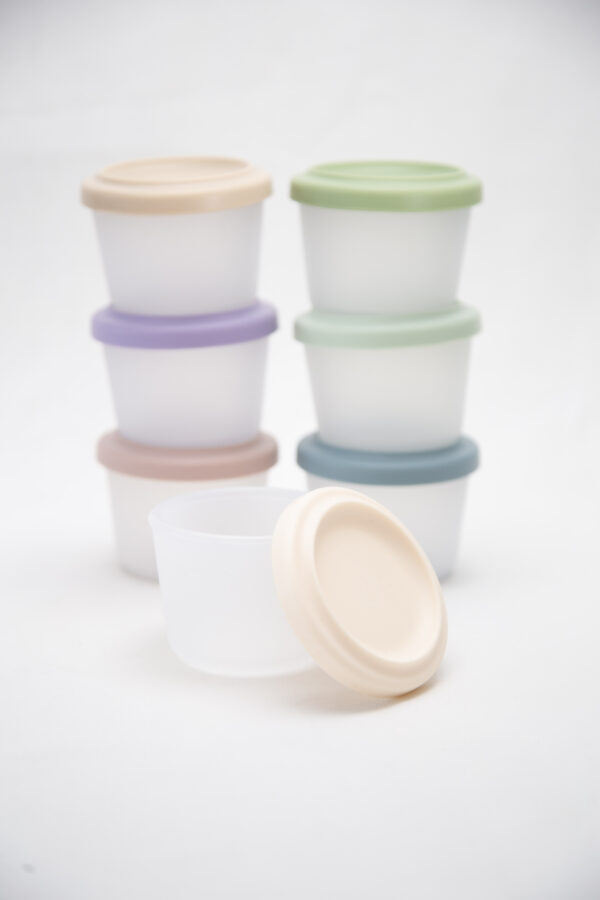Tupper Redondo Alimentación Bebes Silicona Beige