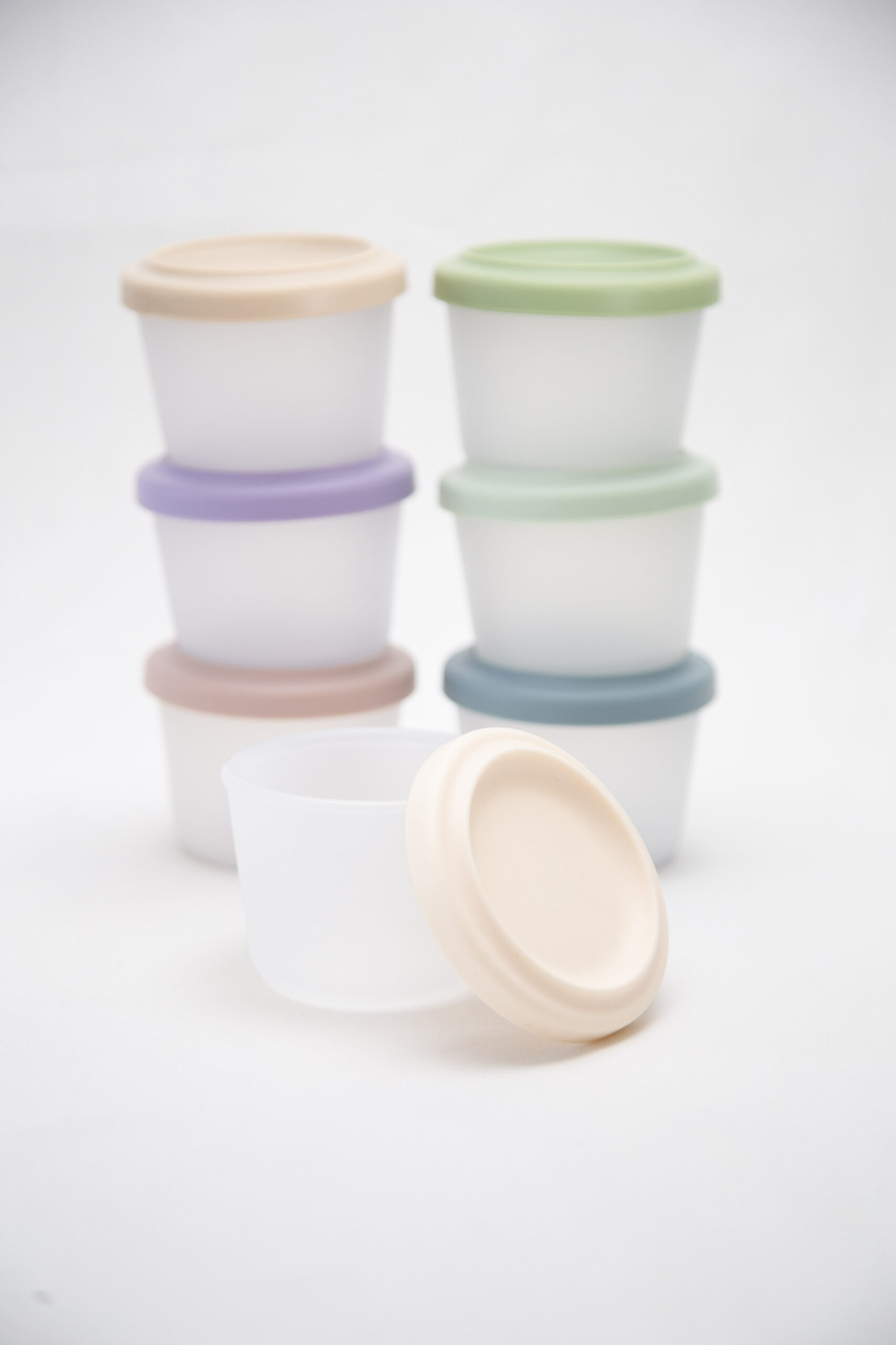 Tupper Redondo Alimentación Bebes Silicona Beige
