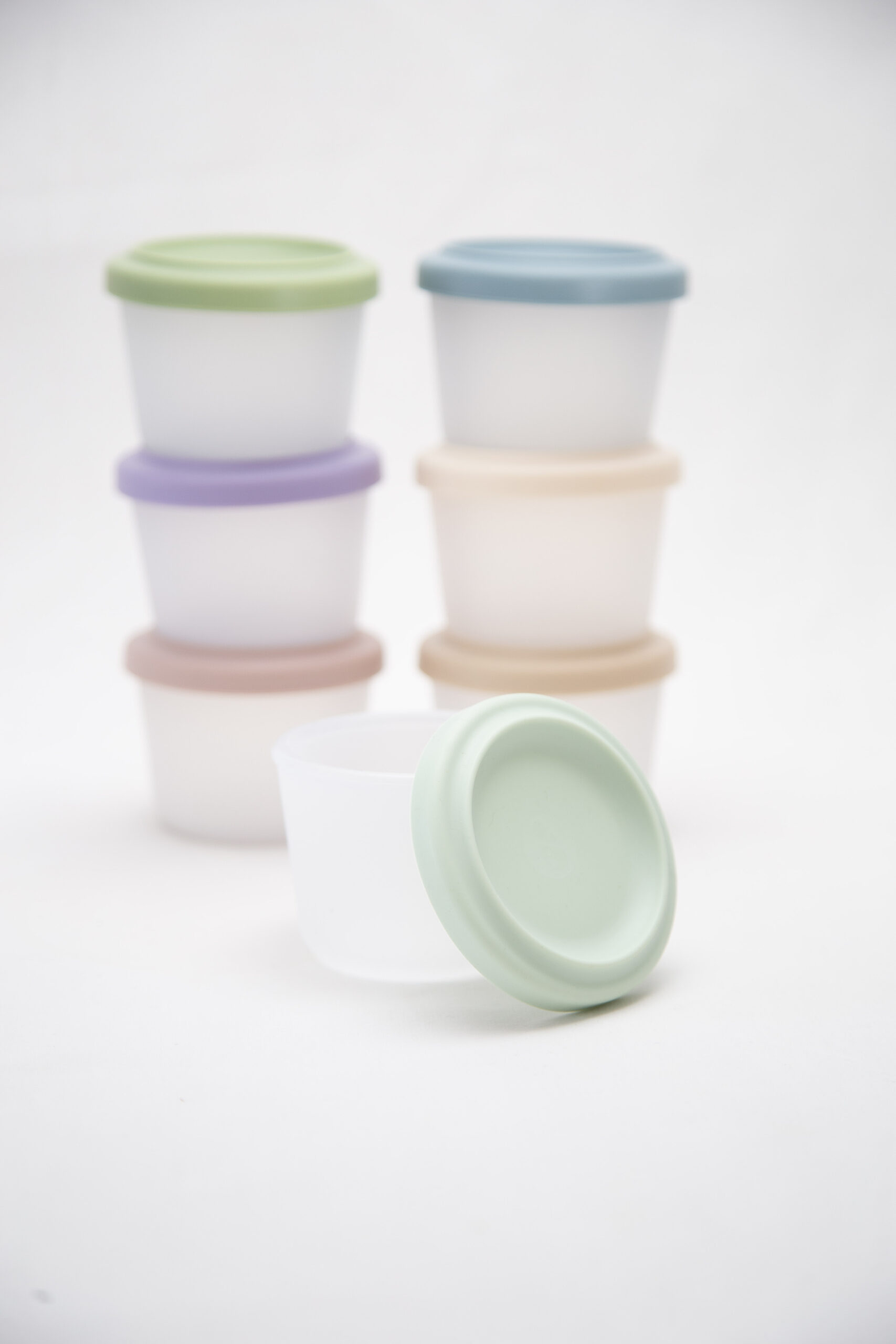 Tupper Redondo Alimentación Bebes Silicona Mint