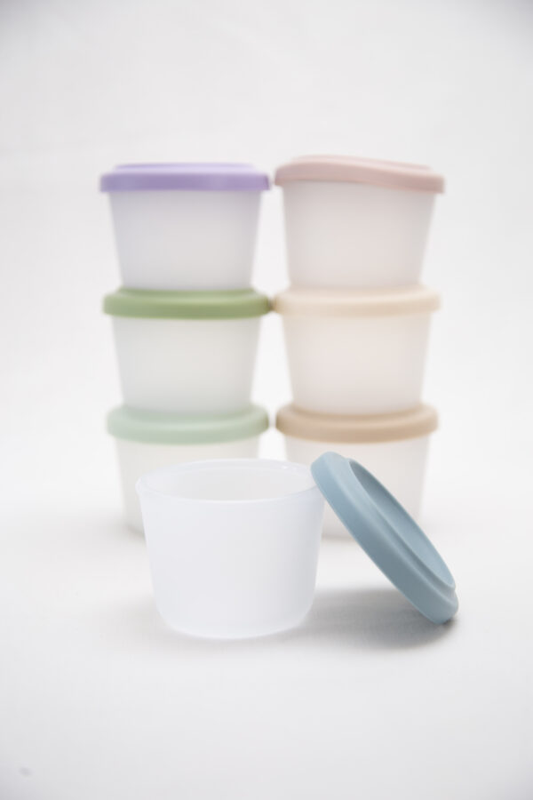 Tupper Redondo Alimentación Bebes Silicona Blue