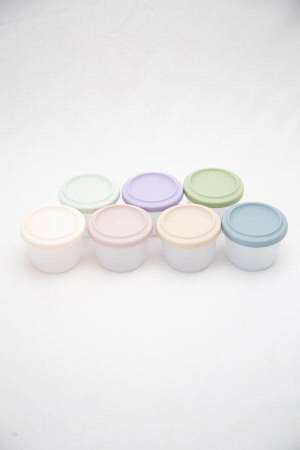 Tupper Redondo Alimentación Bebes Silicona Beige - Imagen 3