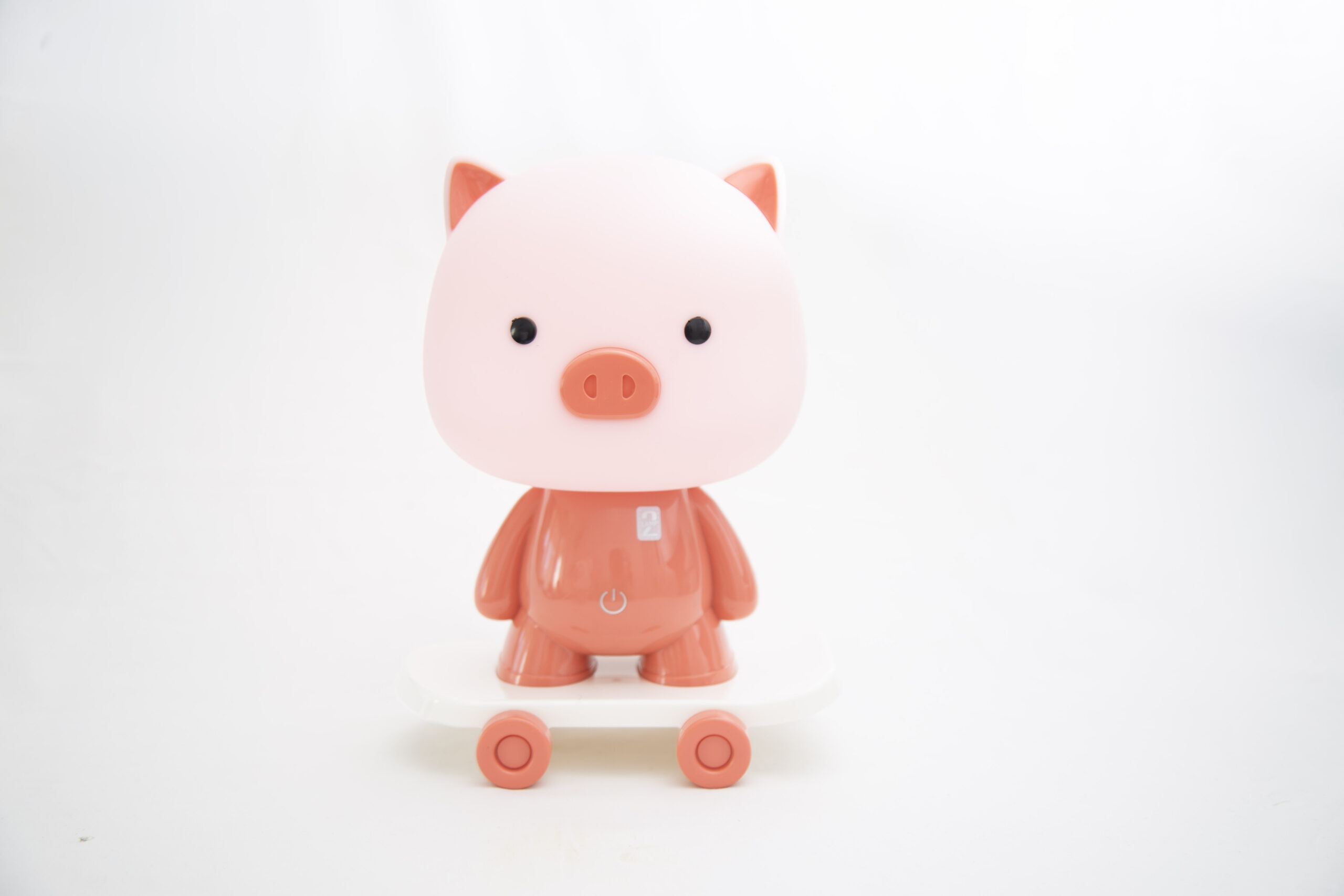 Velador Infantil Usb Cerdito Rosa En Patineta