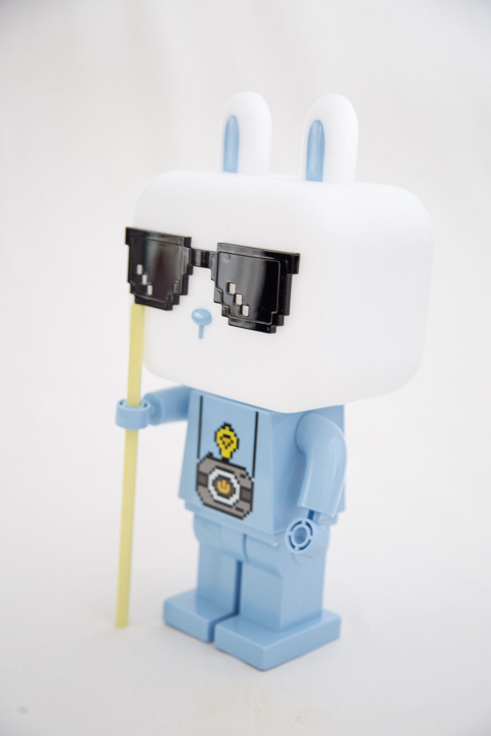 Velador Infantil Usb Conejo Fotografo Celeste - Imagen 2